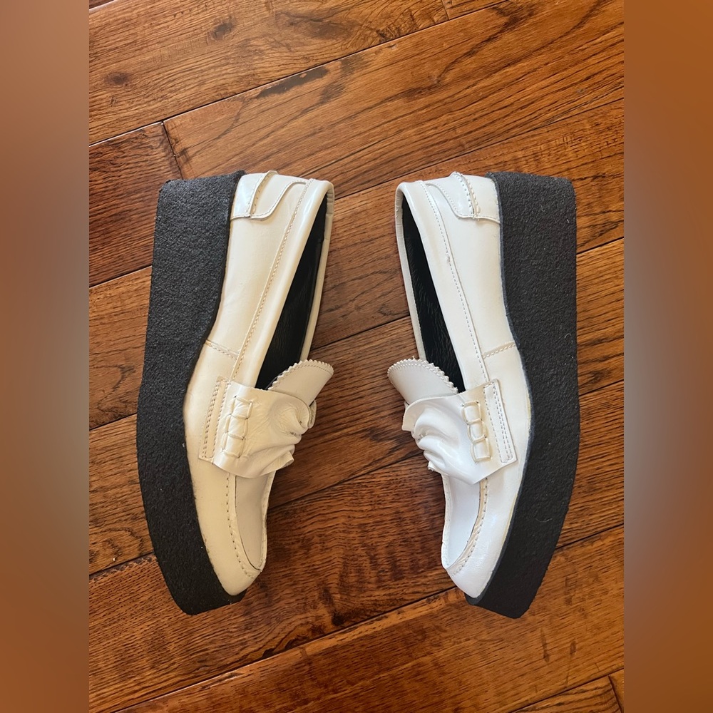 Yohji Yamamoto Loafers Soft Glass Thick Sole White Black Size 7 (2 Japanese) - Picture 4 of 16